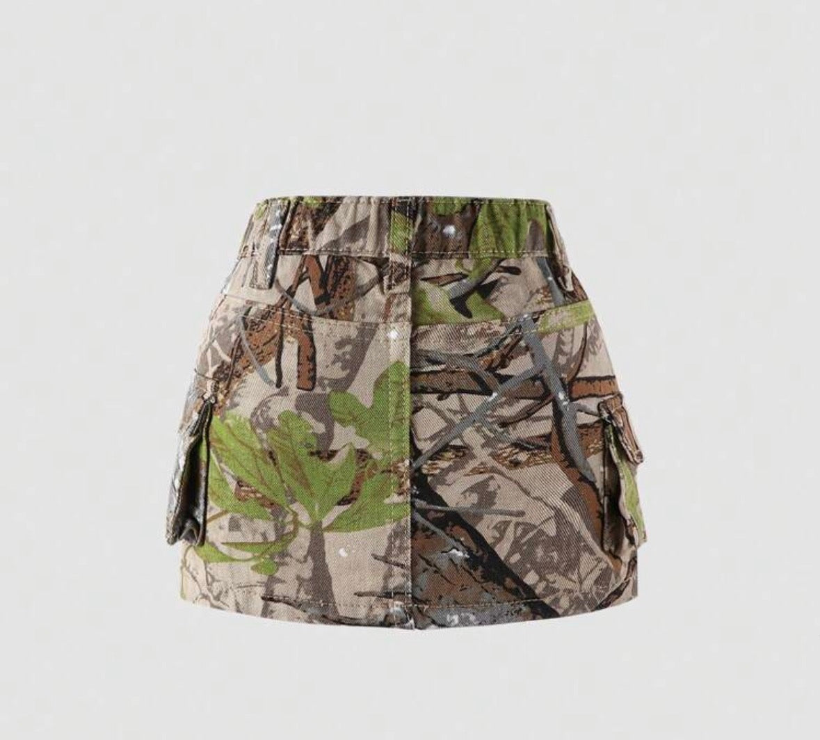 Camo Denim Skirt Set