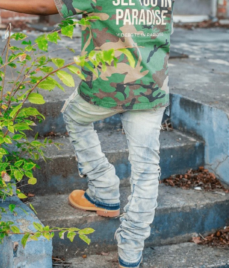 Boys Blue Stacked Denim Jeans