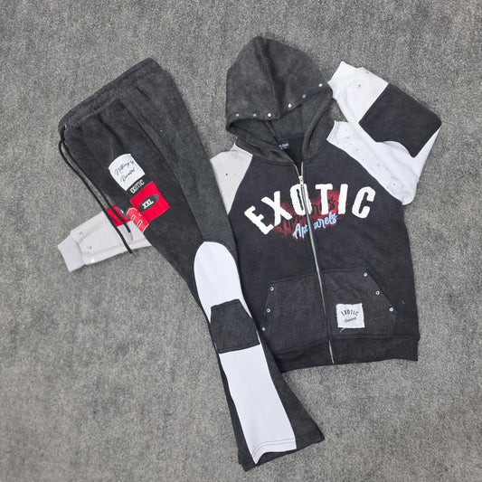 Exotic Custom Hooded, Black Acid Stack Set