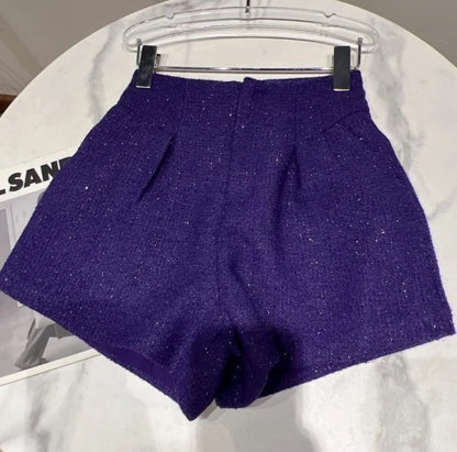 Purple Winter/Fall Double Breasted Shorts