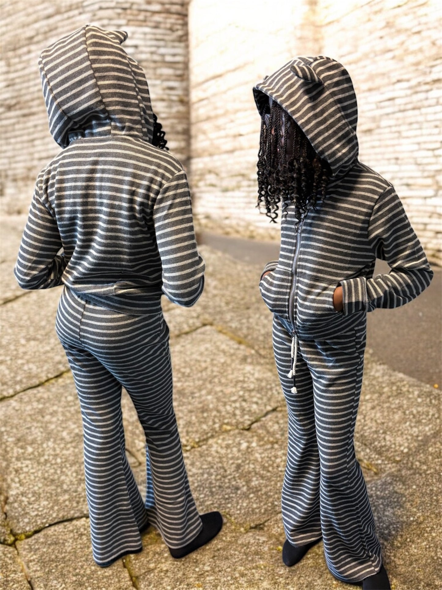 Stripped Hooded 2pcs