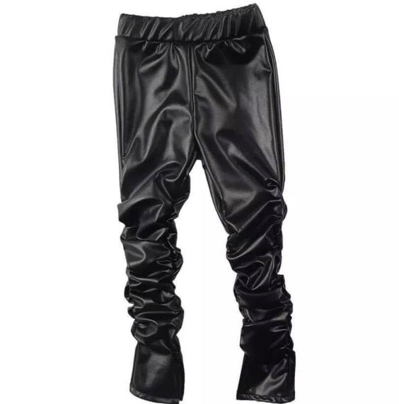 Unisex Stacked Leather Leggings