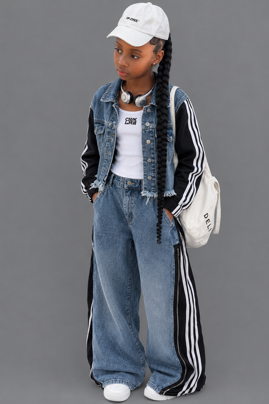 Denim Wide Leg Set