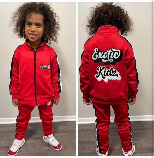 Red Logo 2Pcs Tracksuit