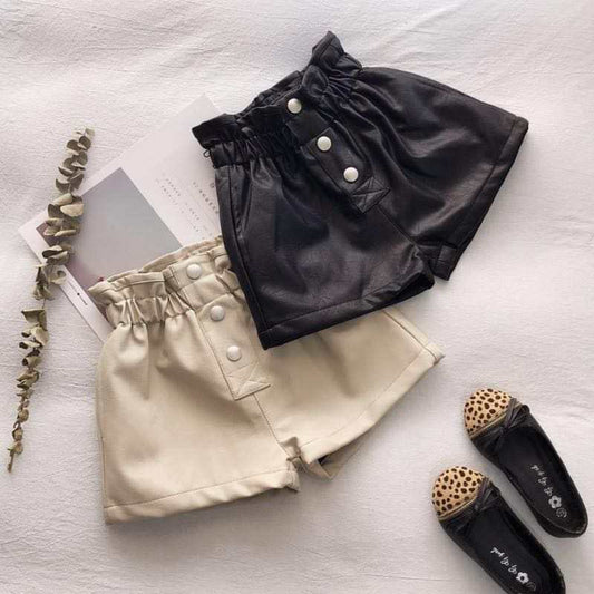 High Rise Leather Shorts
